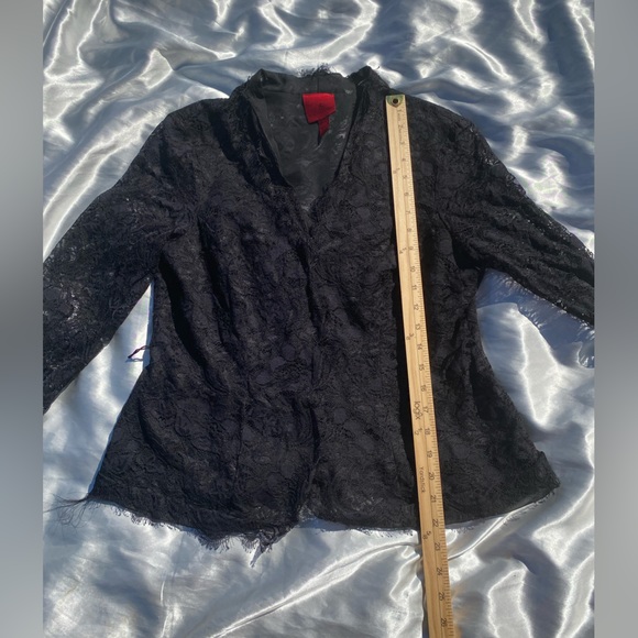 Js collection lace black overlay shirt size US 10 - Picture 2 of 9